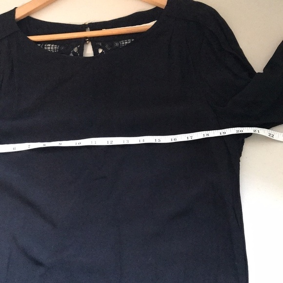 Twelfth street by Cynthia Vincent back lace crochet long sleeve shift dress L - Picture 8 of 11